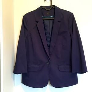 Reitmans cotton navy fitted blazer size 14